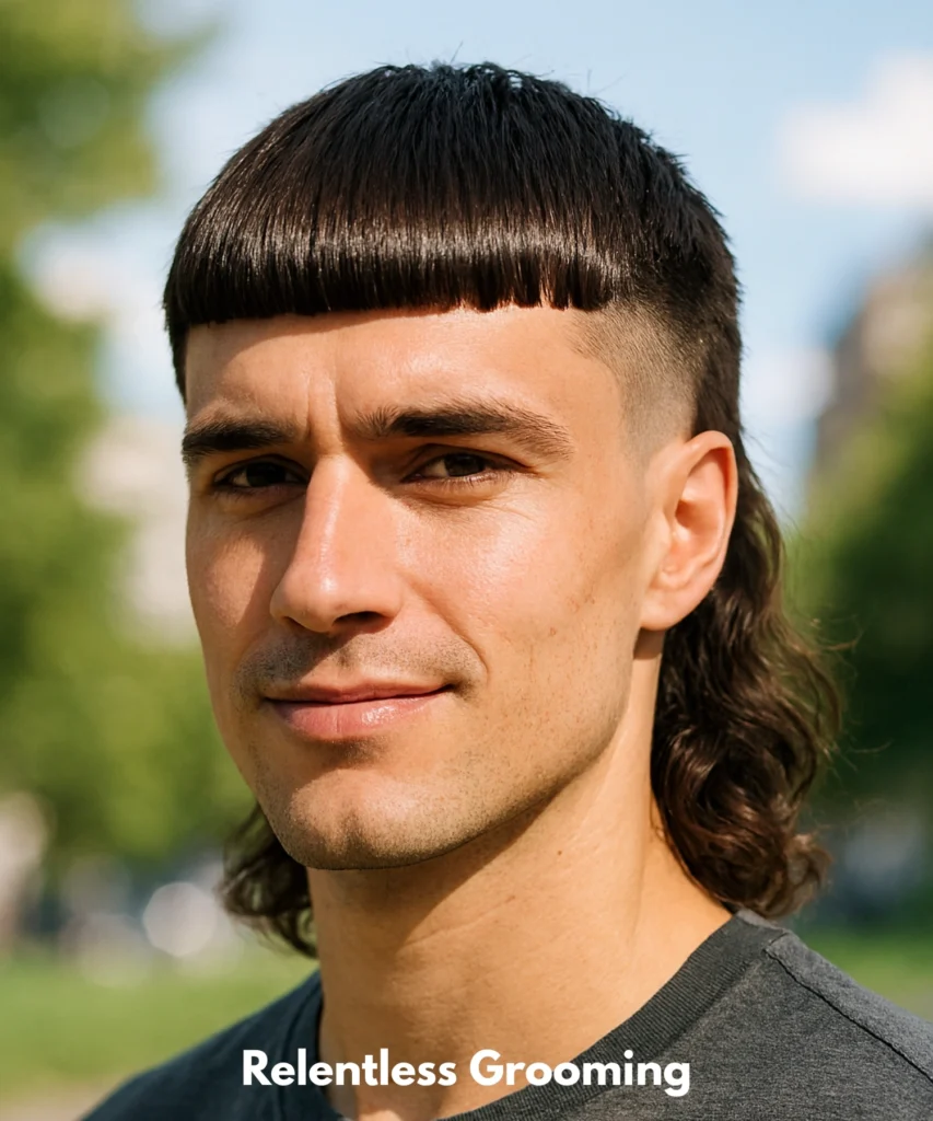 Mullet Hairstyles: Bold & Stylish Looks for Men 31 Blunt Fringe Mullet