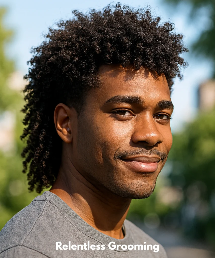 Mullet Hairstyles: Bold & Stylish Looks for Men 26 Coily Afro Mullet