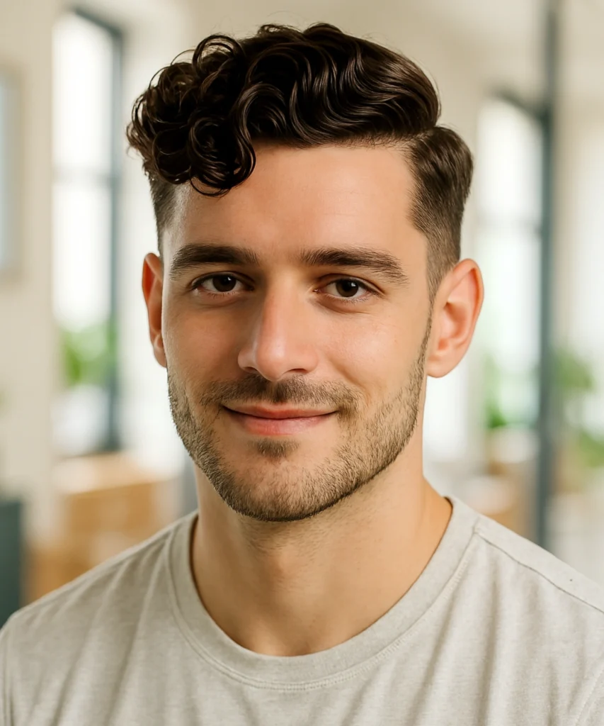 49+ Stylish Curly Hairstyles for Men 33 Curly Comb Over