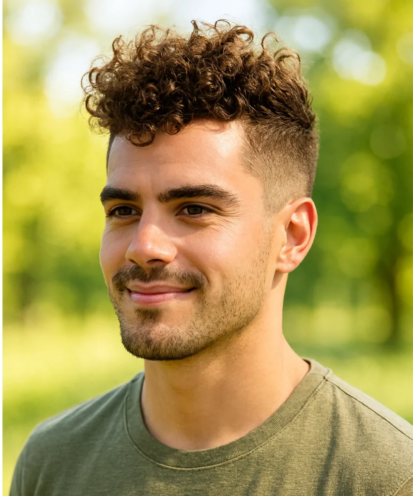 49+ Stylish Curly Hairstyles for Men 51 Curly Faux Hawk