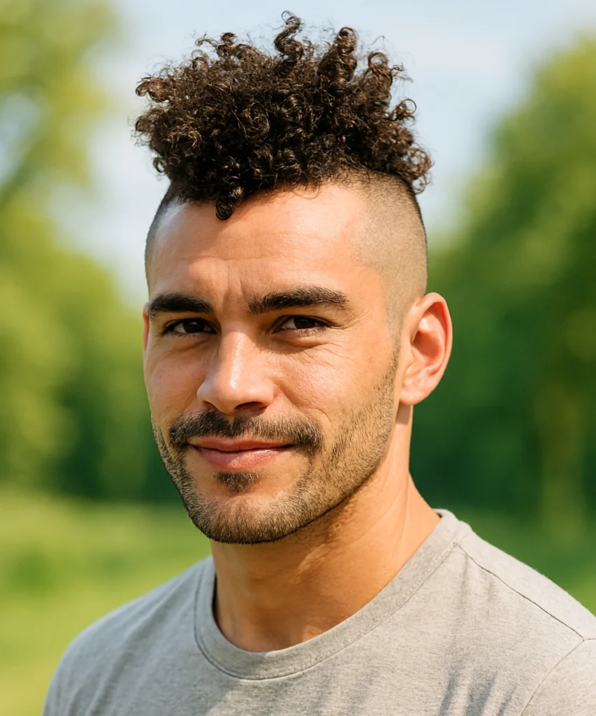 49+ Stylish Curly Hairstyles for Men 49 Curly Mohawk