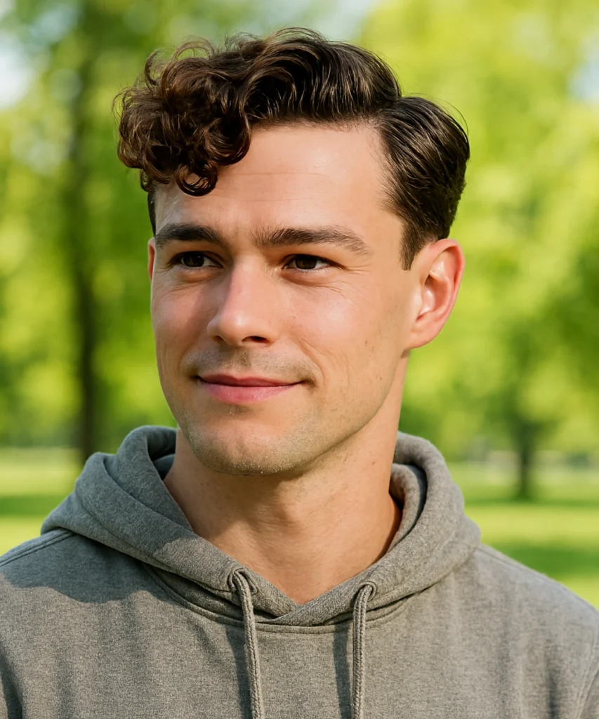 49+ Stylish Curly Hairstyles for Men 28 Curly Side Part
