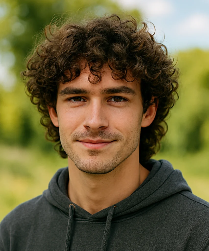 49+ Stylish Curly Hairstyles for Men 47 Curly Wolf Cut