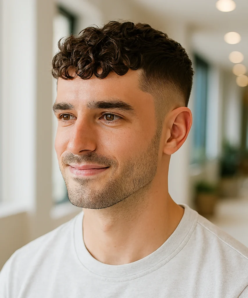 49+ Stylish Curly Hairstyles for Men 17 French Crop with Curls