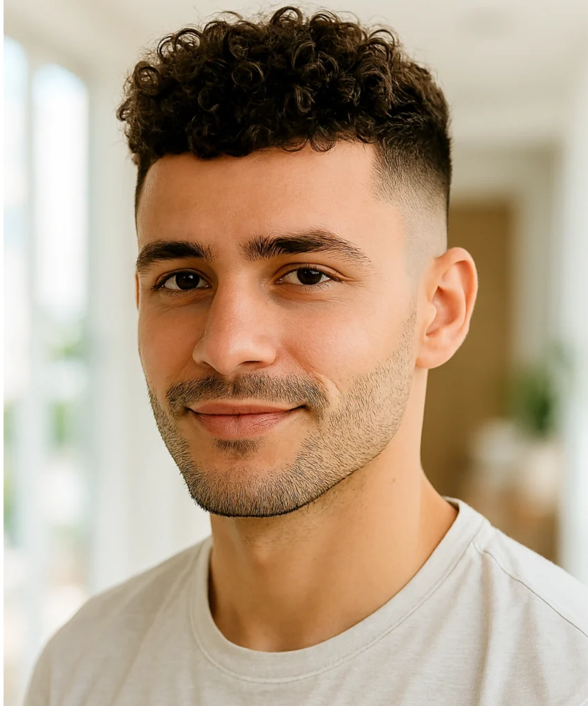 49+ Stylish Curly Hairstyles for Men 7 High Fade Curly Hair