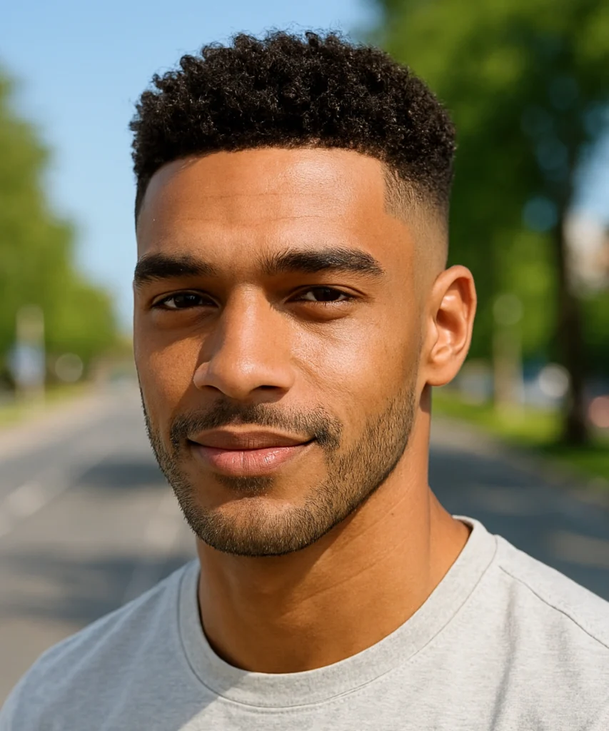 49+ Stylish Curly Hairstyles for Men 12 Temple Fade with Curls
