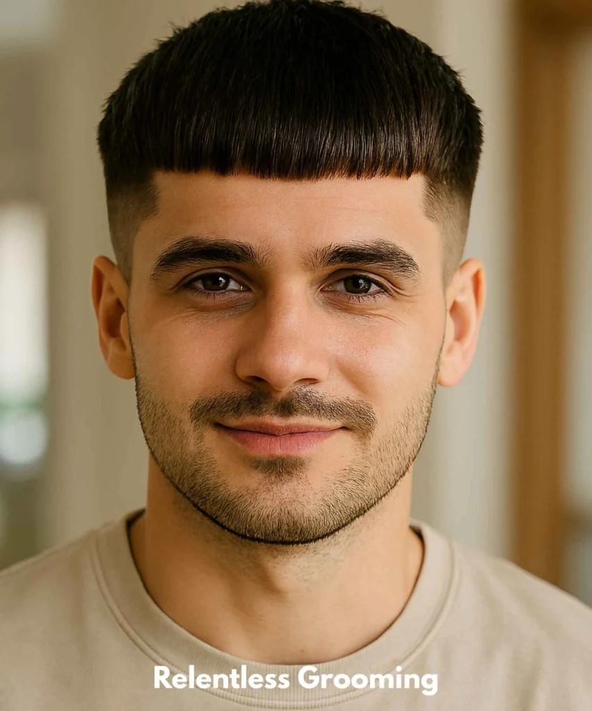 French Crop Haircut: Sleek & Modern Men's Style 24 The Heavy Fringe French Crop
