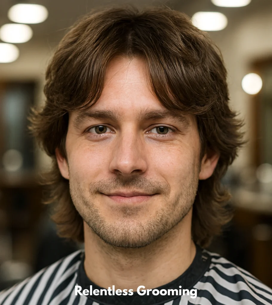 Wolf Cut Men: Bold, Layered & Trendy Haircut Ideas 11 Wolf Cut with Curtain Bangs