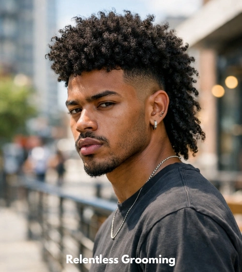 Afro Curly Mullet Fade