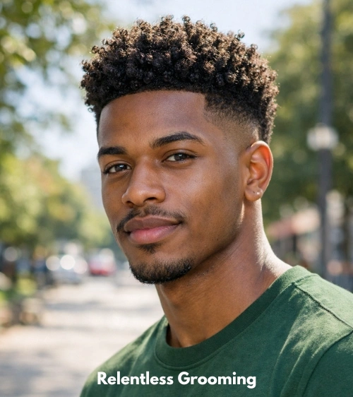 Curly taper fade