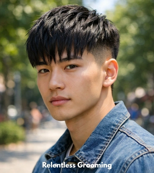Asian Textured Fringe Low Taper