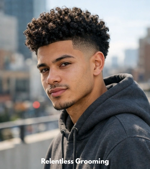 Burst Fade Curly Hair