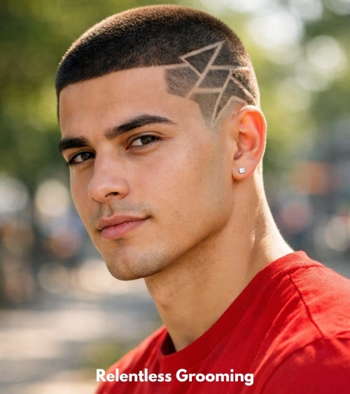 Cool Haircut Designs to Upgrade Your Style 6 Buzz Cut with Geometric Design