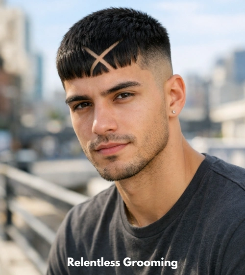 Cool Haircut Designs to Upgrade Your Style 11 Caesar Cut with X Design