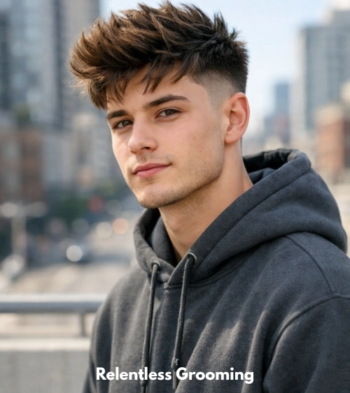 Fluffy Fringe Low Taper Fade