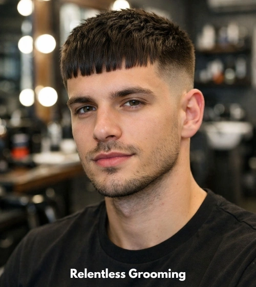 French Crop Textured Fringe with Low Taper