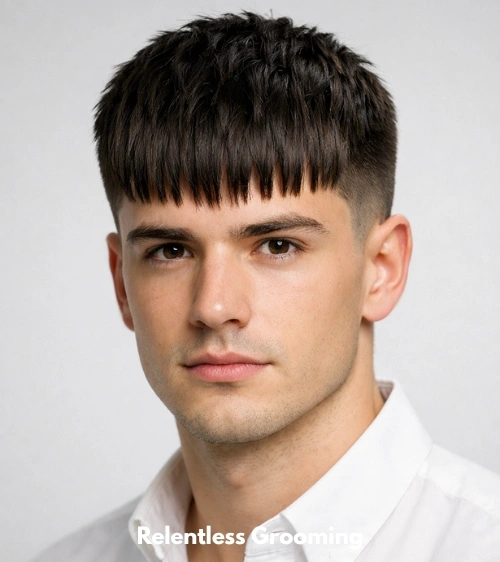 Straight Hair Textured Fringe Taper