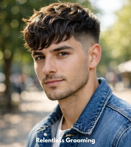 Wavy Fringe Low Taper Fade