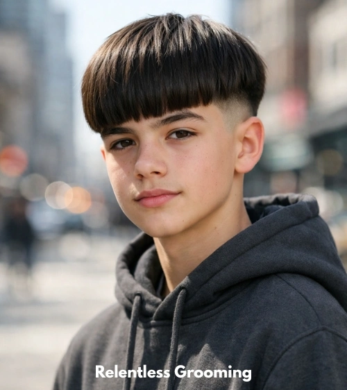 Best Bowl Cut for Boys With a Modern Twist 7 Bowl Cut with Taper Fade