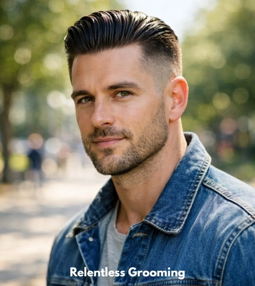 Mid Fade Slick Back